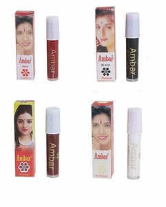 Ambar Liquid Kumkum Liquid Stick Bindi Marron, Red, Black & White - Picture 1 of 9