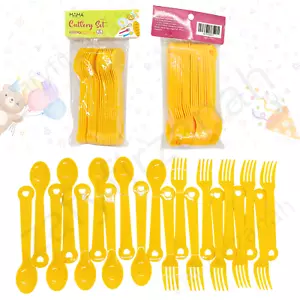 Disposable Plastic Cutlery Set for Party Heavy Duty Forks Spoons - Picture 1 of 11