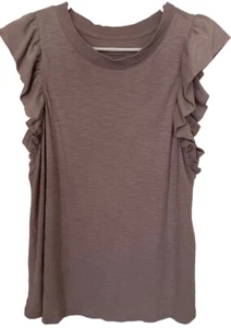 Banana Republic Malibu Tee Size Medium Ruffled Sleeveless - Foto 1 di 12