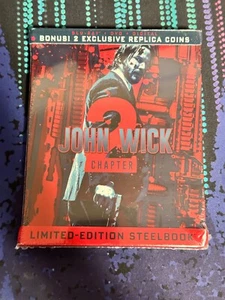 John Wick 2- Ltd Ed Steelbook (Blu-Ray/DVD/Digital - 2 Bonus Replica Coin - Picture 1 of 4