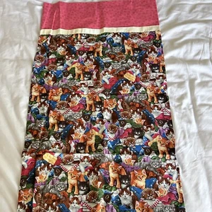 "Funda de almohada hecha a mano vintage gatitos en lavandería tela Robert Kaufman 19,5x33""" - Imagen 1 de 10
