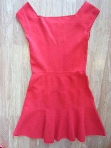 DAMEN H&M SCHULTERFREI STRETCH BANDAGE Fit Flare ROTES KLEID 4 US/34 EUR SEXY - Bild 1 von 11