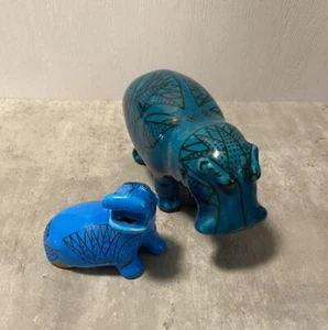 Lot of 2 William the Hippo MMA Met Museum of Art Egyptian Bitossi Rimini Blue... - Picture 1 of 8