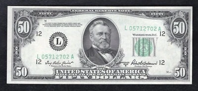 FR. 2109-L 1950-B $50 FRN FEDERAL RESERVE NOTE SAN FRANCISCO, CA GEM UNC - Image 1 of 2