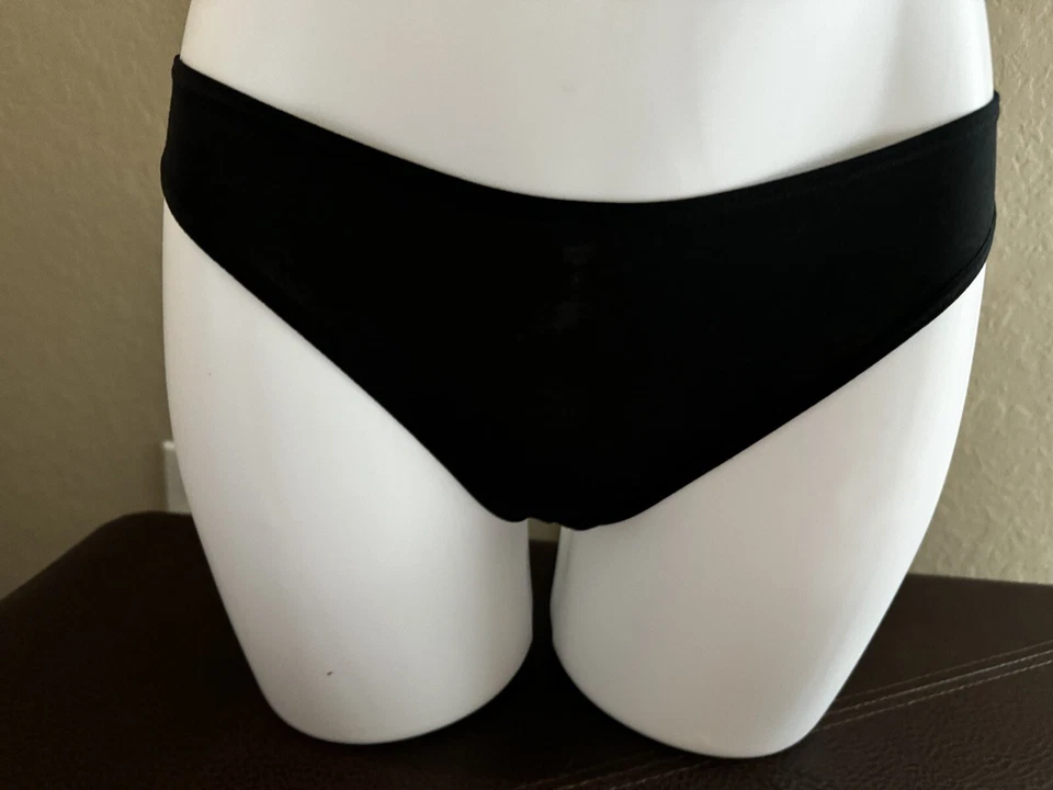 Forever 21 Black classic thong satin/modal panties NWT Size Large - Image 1 of 3