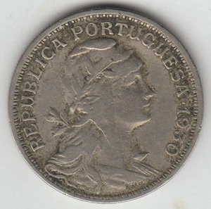 RARE CAPE VERDE 50 Centavos 1930 Nickel-Bronze 1-year type ABOVE AVERAGE KM4 - Picture 1 of 5