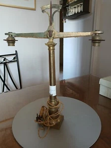 ANCIENNE LAMPE BALANCE DE JUSTICE TREBUCHET LAITON - Afbeelding 1 van 8