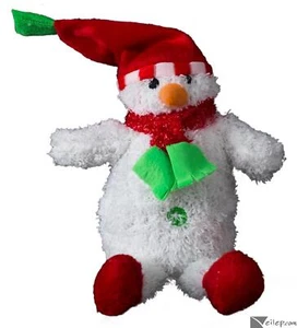 Lindo muñeco de nieve muñeco de frijoles navideño de 13" juguete de peluche de poliéster, blanco rojo verde - Imagen 1 de 1