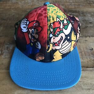 Super Mario Youths Snap Back Hat All Over Print New Mario Bowser Donkey Kong