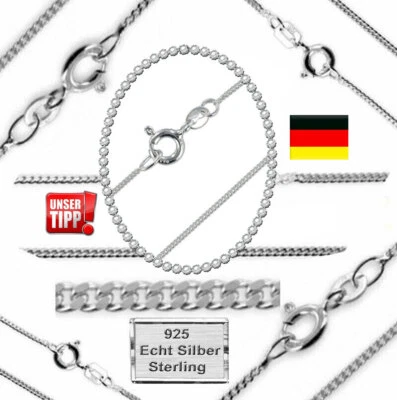 Echt Sterling Silber 925 Halskette Panzerkette Damen Herren Kinder Neu & massiv - Bild 1 von 4