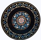 18" Black Marble Coffee Table Top / Inlay Home And Garden Decorative