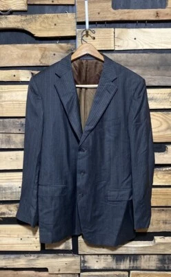 Abrigo deportivo Ermenegildo Zegna para Neiman Marcus gris/azul a rayas talla 54R Foto 1 de 4