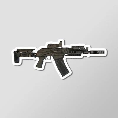 CALIBEAR PRINTS Saiga 12 Tactical Shotgun AK - Laptop Sticker Vinyl 4" Wide