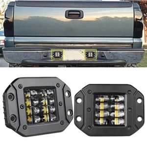Pair 160W 5INCH Flush Mount LED Work Light Rear Bumper Reverse Pod 4-Row Driving - Picture 1 of 12