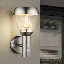 Design LED Edelstahl Wand Spot Fassaden Sensor Außen Leuchte Veranda Glas Lampe