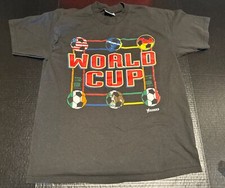 Vintage 1994 FIFA World Cup Soccer T-Shirt Men's XL Made in USA Black Rare Lee