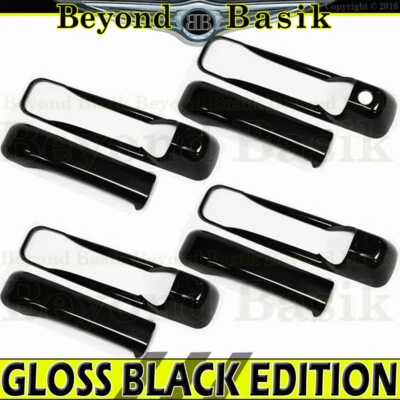 For 2009-2018 DODGE RAM Double/Crew Cab GLOSS BLACK Door Handle COVERS No PSKH — 第 1/2 张图片