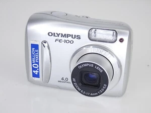 Olympus Digital Photo Camera FE-100 4.0MP Compact Silver For Parts Vintage Old - Picture 1 of 21