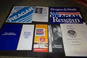 Posten 12 Vintage Ronald Reagan Kampagne Autoaufkleber Schild Flyer Reagan sprechen - Bild 1 von 12