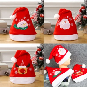 Santa Claus Hat Christmas Party Classic Soft Festive Holiday for Adult Child - Picture 1 of 21