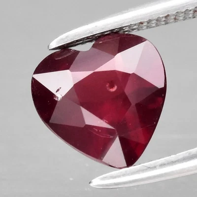 Piedra preciosa granate rodolita roja púrpura natural corazón 1,32 quilates 7,2 x 7 mm, África Foto 1 de 4