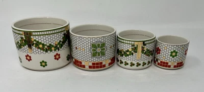 Anthropologie - Set of 4 Nesting Festive Bistro Tile Measuring Cups - Image 1 of 4