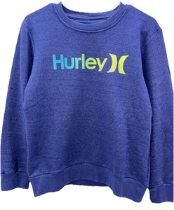 Hurley Heather Blue Youth L (12-13 Yrs) Logo Graphic Crewneck Sweatshirt (38X24) - Picture 1 of 6