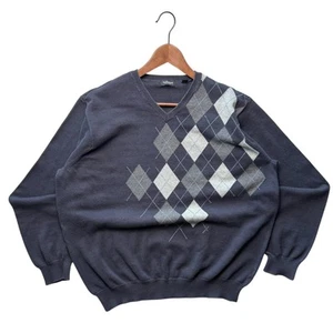 Van Heusen Argyle Men's XL V Neck Sweater - Picture 1 of 6