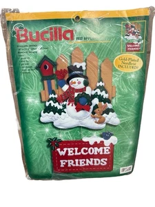 Welcome Friends Bucilla Filz Applikation Set versiegelt 84272 Weihnachten Wand Türbehang - Bild 1 von 3