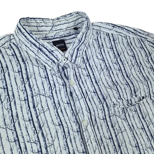 Camisa Hugo Boss Para Hombre 3XL XXXL Calce Regular Elegante Geométrica Azul Blanco - Imagen 1 de 14