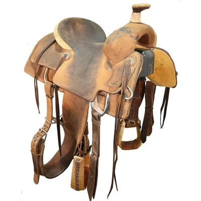 Used 14.5" Coolhorse Ranch Roping Saddle Code: U145COOLRRRO - Image 1 of 4