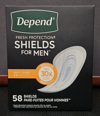  Protector de luz Depend Fresh Protection Shields para hombre 58 quilates para incontinencia Foto 1 de 4
