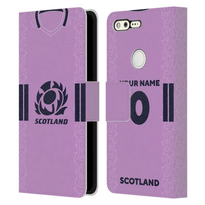 PERSONALIZED SCOTLAND RUGBY 2022/23 KIT LEATHER BOOK CASE FOR GOOGLE PHONES - Image 1 of 4