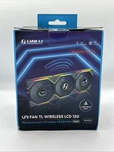 Lian Li UNI Fan TL LCD Wireless 120 Triple Pack Reverse Blade 12RTLLCD1W3B - Picture 1 of 8