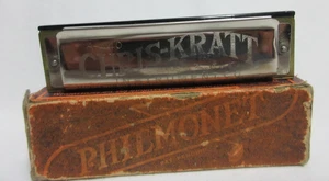Armonica vintage Chris Kratt Philmonet A-440 made in USA - scatola originale - Foto 1 di 7