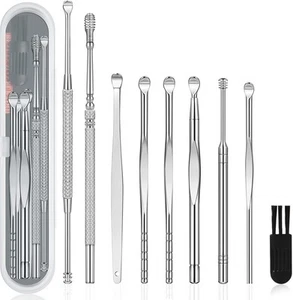 9 Pcs Ear Pick Earwax Removal Kit, Cleansing Tool Set, Wax Removal... - Picture 1 of 7