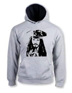 JOHNNY DEPP PIRATES OF THE CARIBBEAN JACK SPARROW HOODIE - Picture 1 of 2