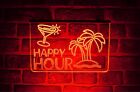Happy Hour LED Neon Light Up Sign | Window Display For Cocktail Bar and Beer Pub