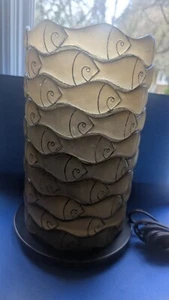 School of Swimming Fish Table Lamp Nautical Beach Tiki Decor UL Cylinder - Picture 1 of 3