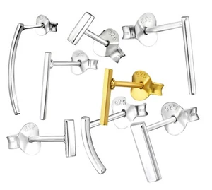 925 ECHT SILBER *** Stab Stäbchen Ohrstecker, Modell und Größe wählbar - Picture 1 of 15
