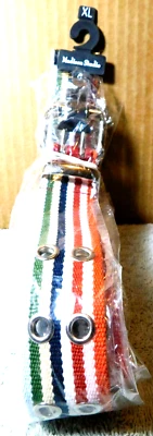 Madison Studio ~ Cinturón Belk XL Arco Iris Rayado Doble Punta Agujeros ¡NUEVO!! Foto 1 de 4