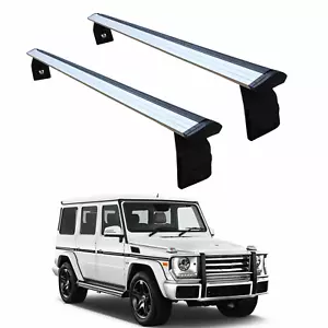 For Mercedes G W460 1979-2001 Roof Rack Cross Bars Rain Gutters Alu Silver - Picture 1 of 6
