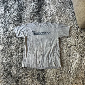 Vintage Herren Gr. XL X-Large Timberland Center Spell Out grau T-Shirt Y2K - Bild 1 von 4