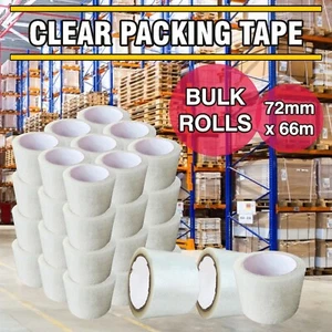 72 x 3 Zoll starkes transparentes Paket Klebeband 72 mm x 66 m Karton Versiegelung Karton Verpackung - Bild 1 von 17