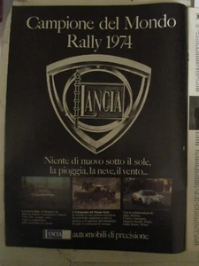 # ADVERTISING PUBBLICITA' LANCIA CAMPIONE DEL MONDO RALLY 1974 - 1975 - Picture 1 of 1