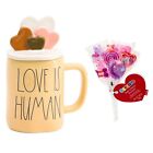 Rae Dunn Love Is Human Yellow Mug Valentine's Day Gift