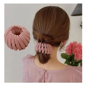 Velvet Birds Nest Hair Clip Expandable Ponytail Holder Hair Accessories for G... - Picture 1 of 6