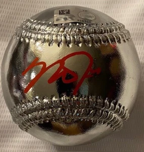 Mike Trout Autographed Silver Chrome Baseball - Picture 1 of 1