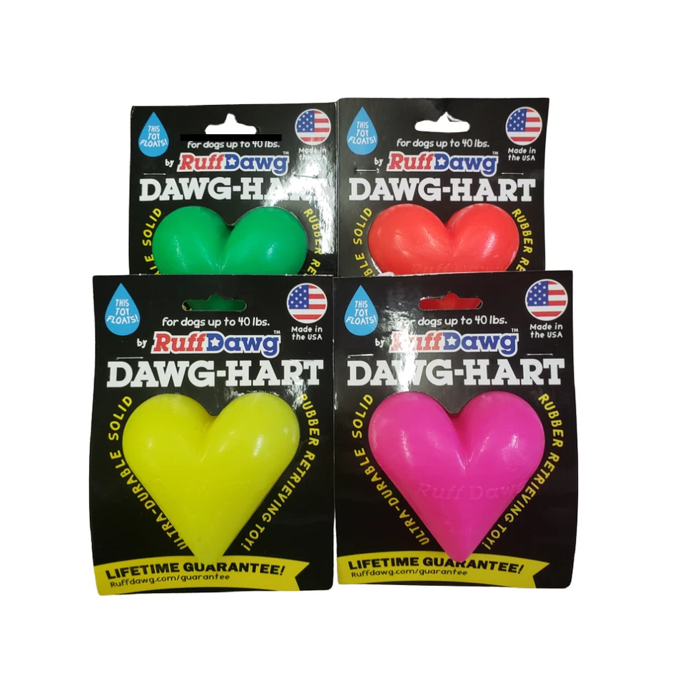 RuffDawg Dawg-Hart Indestructible Rubber Toy for Dogs under 40lb Assorted Colors - Image 1 of 1