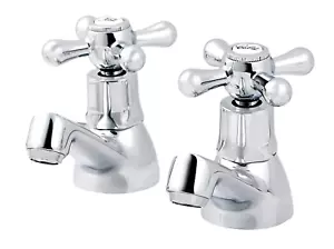 NEW KEISS COOKE & LEWIS TRADITIONAL 2 BATH PILLAR TAPS -GOLD-CROSS HEAD/HOT-COLD - Picture 1 of 6
